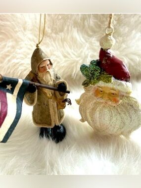 Wooden Christmas Santa ornaments